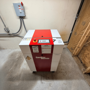 A small industrial air compressor