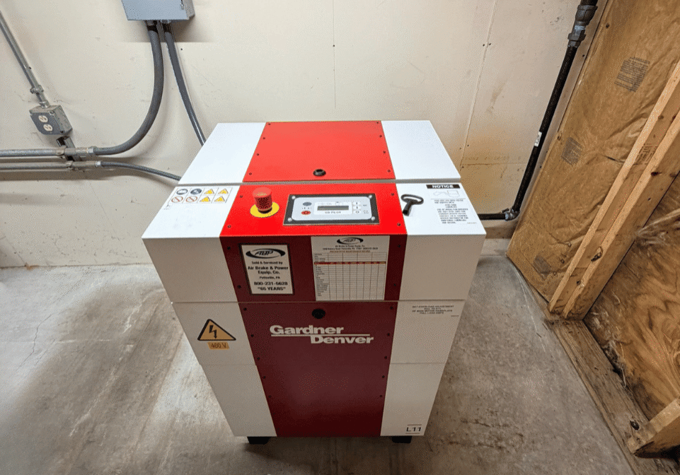 A small industrial air compressor