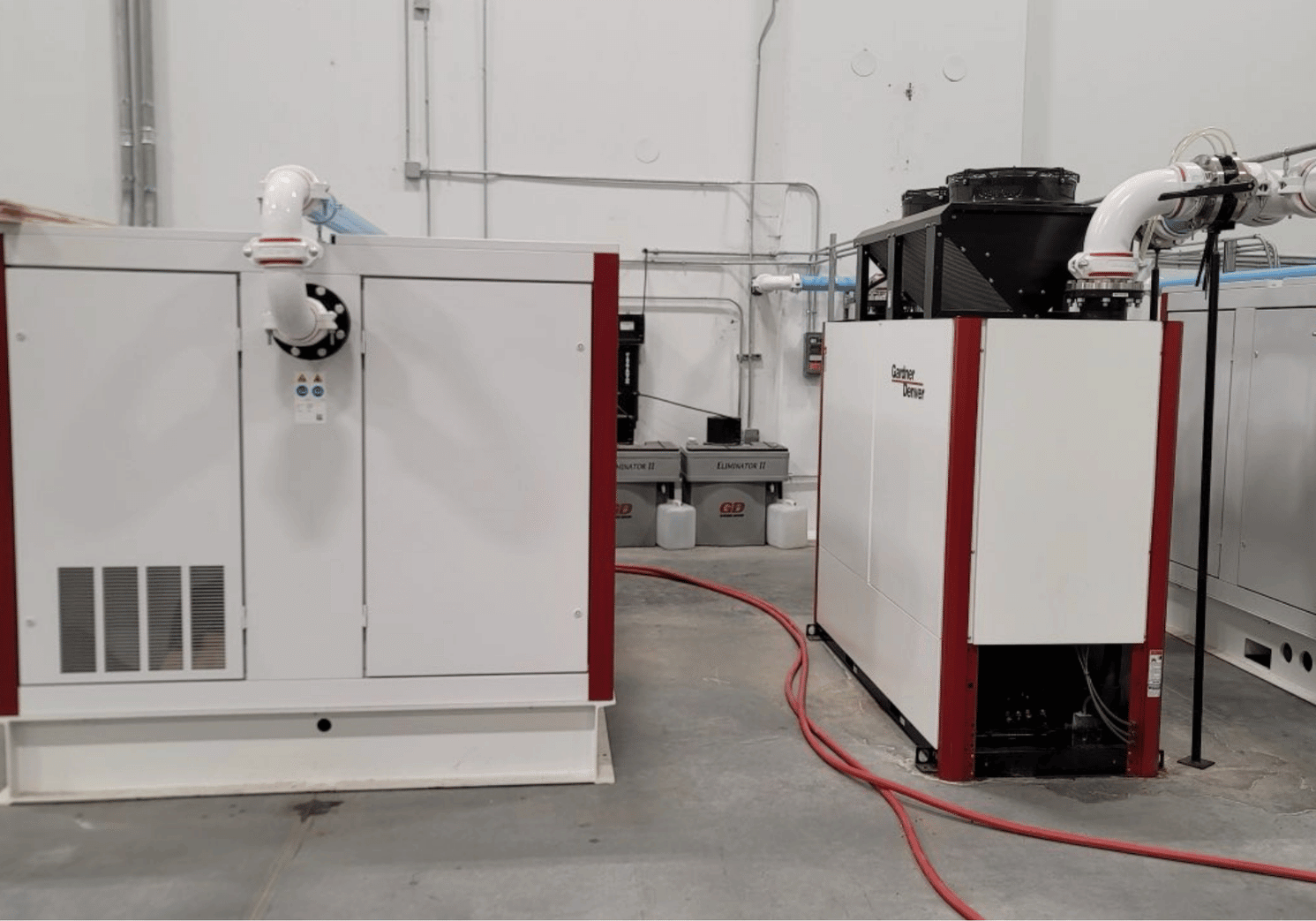 An industrial air compressor and dryer